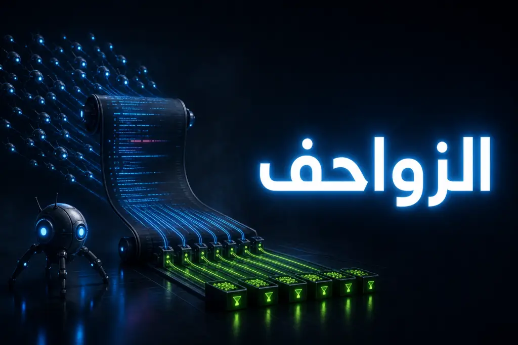 مجسات رقمية تتجه نحو سجل خادم وتُفرز في قنوات، تعبيرًا عن قياس زيارات زواحف الذكاء الاصطناعي