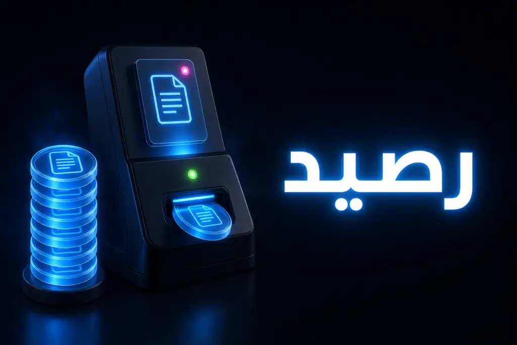 رموز رصيد مضيئة تدخل جهاز نشر، تعبيراً عن نظام الدفع مقابل النشر في ووردبريس