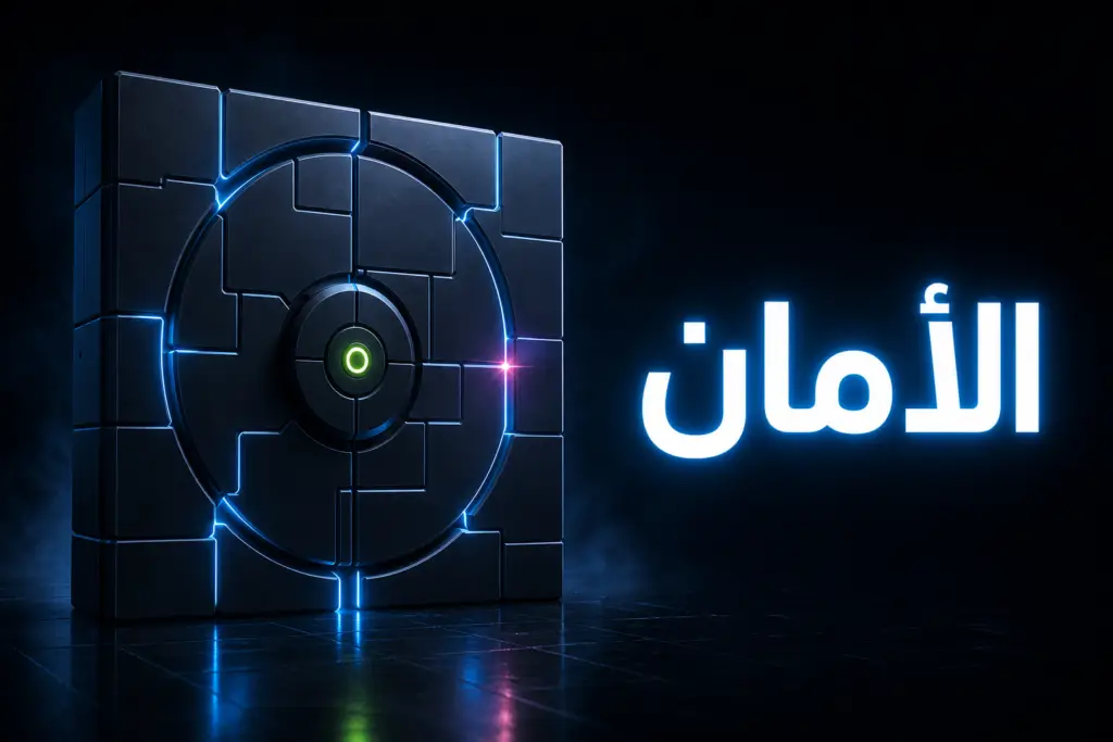باب خزنة من مكعبات تُغلق آخر فجوة فيه، رمزاً لتحديث ووردبريس 7.1.3 الأمني وإغلاق الثغرات