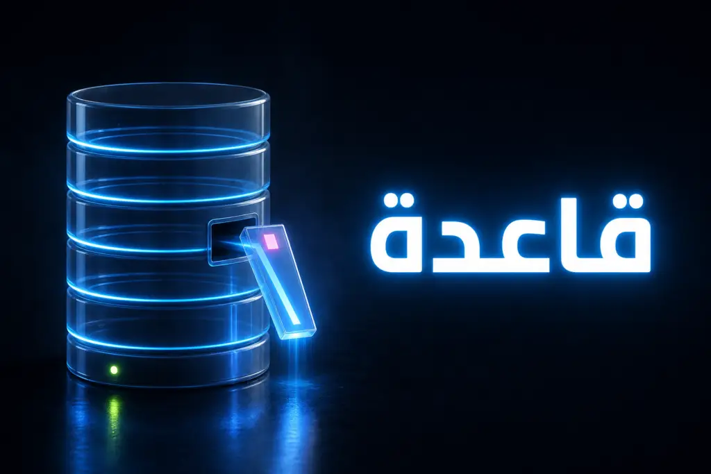 أسطوانة قاعدة بيانات زجاجية يُنزع منها مفتاح مضيء، تعبيرًا عن ضبط sql_mode في ووردبريس 7.2